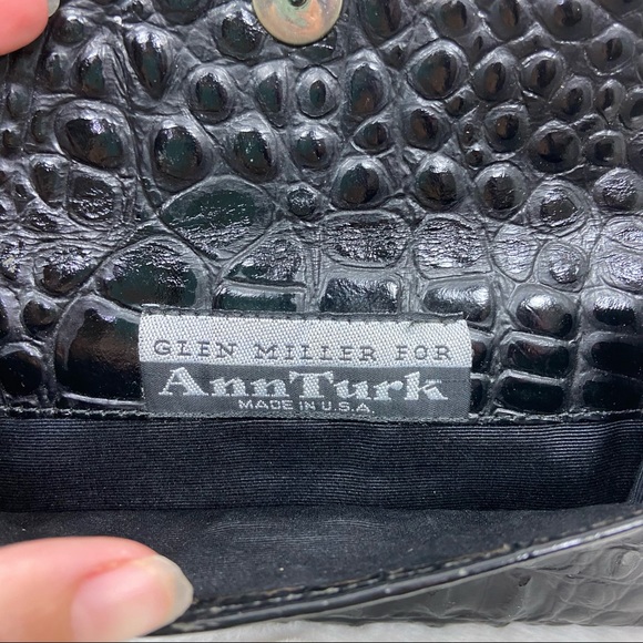 Vintage Glen Miller for Ann Turk Black Leather Croc Embossed Wallet - Picture 4 of 8